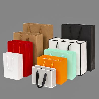 China Recyclable Custom Restaurant Food Delivery Take Out Tote Bag Design Your Own Logo Handle Flat Catering Carry Out Brown Kraft Paper Bag for sale