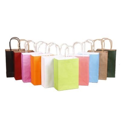 China Wholesales Logo Printed Cheap Recycled Custom Food Packaging Brown Shopping Paper Bag Recyclable Take Away With Twisted/Flat Handles for sale