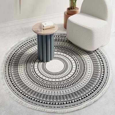 China Washable Bohemian Home Bedroom Rug Round Table Dressing Table Rocking Chair Decorative Carpet Rug for sale