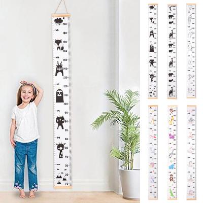 China New Novelty Hanging Canvas Height Kids Growth Chart, Wall Decor Ruler Child Height Record For Baby Nursery Decoration for sale