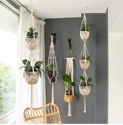 China Eco - Friendly Adjustable Plant Hanger Bracket , Woven Bamboo Plant Seashell Hangers for sale