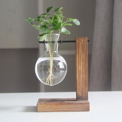 China Eco-friendly hydroponic vase mini greenhouse planter bulb planter water desktop glass vase with low price for sale