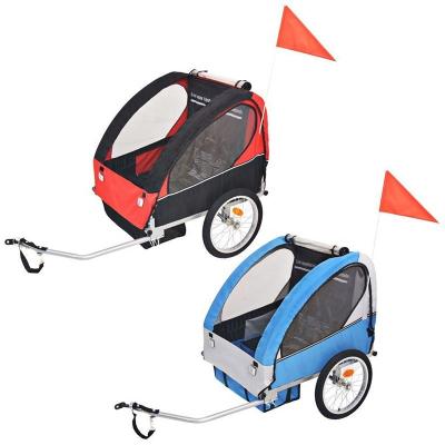 China Multifunctional Baby Bike Traveling Trailer For Children 2 Seats Baby Bike Stroller for sale