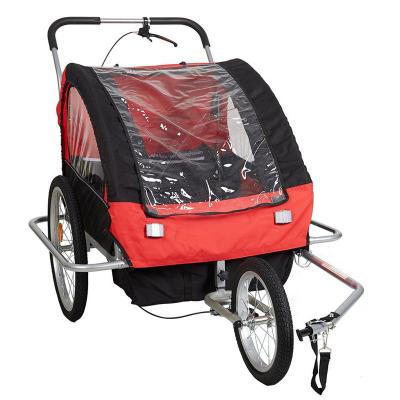 China Multifunctional Easy Install Bicycle Baby Trailer Folding Child Baby Bike Trailer For Two Children for sale