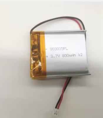 China Eco-vriendelijke 3.7V 800mAh Custom Lipo batterijen 803035 voor duurzame energieoplossingen Te koop