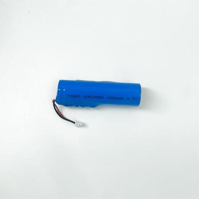 China 14500 li ion rechargeable battery 1000mah With Wire And Connector 3.7V for sale