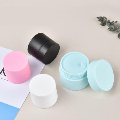 China 5g 15g 20g 30g 50g 100g 120g pp plastic cosmetic cream jar lotion cream containers plastic blue pink white black stock for sale