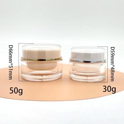 China Skin Care Cream Travel Size 20g/30g/50g Acrylic Material Empty Cream Clear Plastic Jar For Skin Care Cosmetic Packaging Packaging for sale