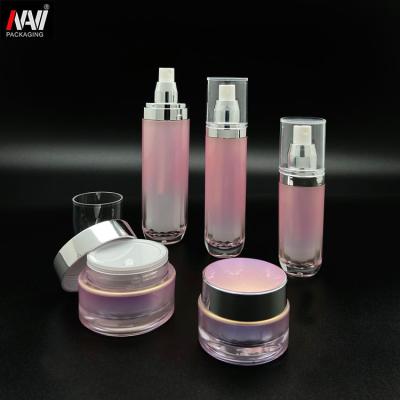 China BEAUTY PACKAGING Good Quality Classic Oval To Shape Pump Action Lotion Bottle Maker Empty Acrylic Plastic Spray Pump Bottle 1oz 2oz 3oz 4oz for sale