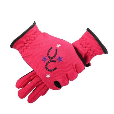 China Children Riding G Glove In Winter Running Premium Kid's Fleece Lined Riding Gloves Thickened Non-slip Non-slip Silicone Equestrian Riding Gloves Warm for sale