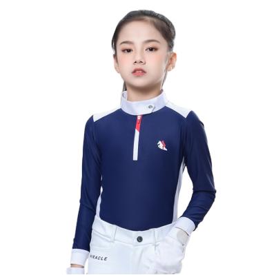 China Kids Winter Riding Equestrian Vest In Sleeves Equestrian T-Shirt Kid Running Long Rising Polo Shirt, Kids Riding Quick Dry Suit for sale