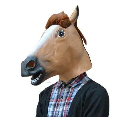 China Funny Latex Actions Halloween Masquerade Party Masquerade Horse Head Mask Cosplay Full Face Head Mask for sale