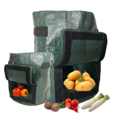 China Grow Bag Plant 3 7 10 Gallon 12L 25L 40L Wholesale Price Potato Grow Bags Garden PE Or Felt Fabric Grow Potted Plant Grow Bag Potato Grow Bag for sale