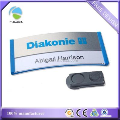 China ABS 3D changeable magnetic name badge, unique name badge, oval name tags for sale