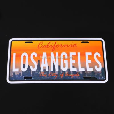 China LOS ANGELES Gray Card Plates Aluminum Car Plates 30x15cm for sale