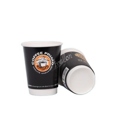 China illy Disposable Double Wall Disposable Coffee Paper Cups With White PS Lids for sale