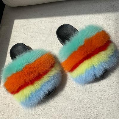 China Fashion\Comfortable Fashion\Durable\Indoor Soft Comfortable\Durable Plush PU Women's SALE Fox Fur Slippers/Sandals Plush And Big Slide Sandals LARGE 1 Pair Indoor. Outside for sale