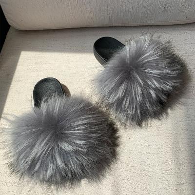 China Fashion\Comfortable Fox Fur Comfortable\Fashion Durable\Wholesale\Durable Perfect Slips Slippers For Women for sale