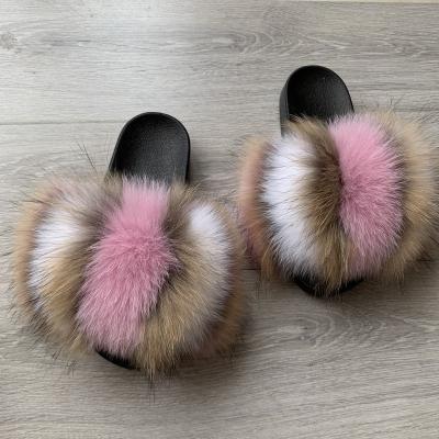 China Fashion\Comfortable Fashion\Durable\Comfortable Fashion\Durable and 100% Real Cute Baby Fox Fur Kids Slippers for sale