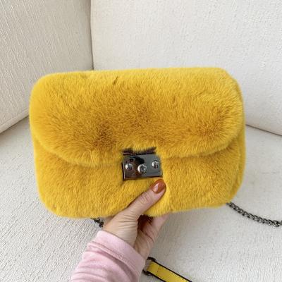 China Small Square Sling Faux Fur Material Custom Fashion Eco-friendly Bag New For Women Custom Size Fashionable Multi Color Fasion Newest Desgin Latest for sale