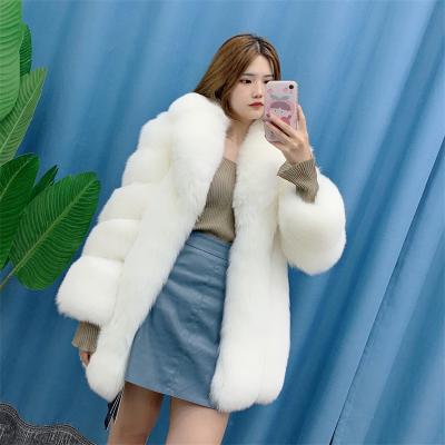 China 2021 New Winter Anti-wrinkle Fur Crop Coats Women's Fashionable Jacket Fur Coat Fox Designer Custom Collar Style Fur Coat For Lady for sale