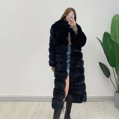 China New Arrival Women's Anti-wrinkle Real Fox Fur Coat Thick Warm Lamb Fur Coat Adjustable Winter Long Coat for sale