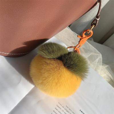 China Lucky Creative Rabbit Fur Rex Soft Hand Feeling Lucky Creative Rabbit Fur Rex Key Chain Satchel Ornaments Plush Ball Bag Photo Pendant for sale