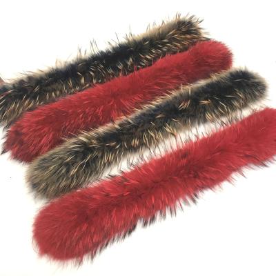 China Real Handmade Garment Use and Handmade Detachable Raccoon Fur Collar for Winter Coat Collar Neck Designs Custom Shape Clothes Handmade for sale