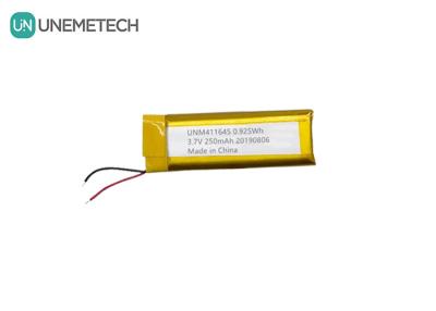 China 3.7V 250mAh Li-polymer Battery 411645 / LiPo Rechargeable Battery Pack for POS Machine for sale