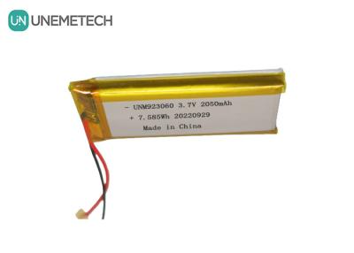 Chine Une batterie Lipo personnalisée à longue durée de vie 3.7V 2050mAh 923060 pour les produits numériques à vendre