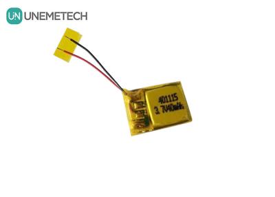 China UNEMETECH 401115 Batería de litio de polímero recargable / 3.7V 40mAh Batería para auriculares en venta