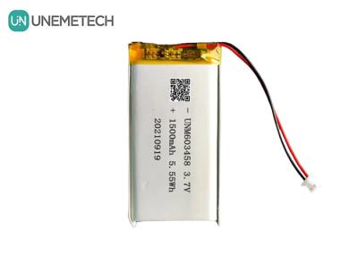 China Batería de iones de litio recargable UNEMETECH 3.7V 1500mAh 603458 Batería Lipo para luz LED en venta