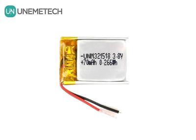 Chine 3.8V batterie Li-ion haute tension Ultra petite batterie Lipo 4,35V 70mAh 321518 Pour le tracker GPS à vendre