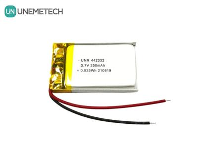 Κίνα 3.7V 250mAh Lipo επαναφορτιζόμενη μπαταρία 442332 Για φορητές ηλεκτρονικές ζυγίδες προς πώληση