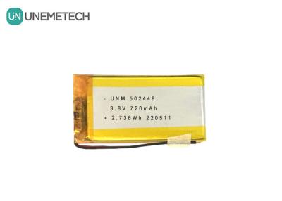 Cina 3.8V 720mAh LiPo Batteria ad alta tensione LiHV 502448 per cuffie Bluetooth in vendita