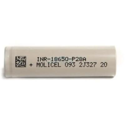 China Molicel INR-18650-P28A 18650 Batería 3.6V 2800mAh con 35A de corriente de descarga continua máxima en venta