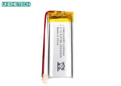 China Benutzerdefinierte Lipo-Batterie 102050 3,7 V 1100mAh Li-Polymer-Batteriepack mit CE-Zulassung zu verkaufen