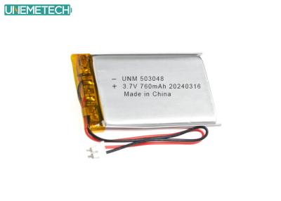 中国 3.7 V 760mAh Lithium Polymer Battery 503048 with CE Approved for Smart Electronics 販売のため