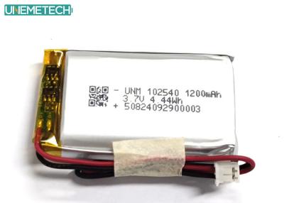 China 1200 mAh 2C Bateria de Lítmio Polímero de Carga Rápida 3.7V 102540 Para Produto Médico à venda