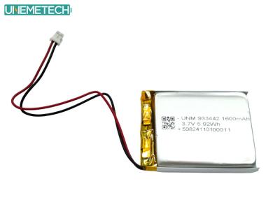 China Custom Li-Polymer Battery 3.7V 1600mAh 933442 Lithium Polymer Battery Voor Medische Producten Te koop