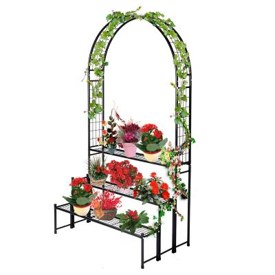 China Durable Material 3 Story Easy Assemble Wrought Iron Flower Stand Metal Chinese Factory for sale