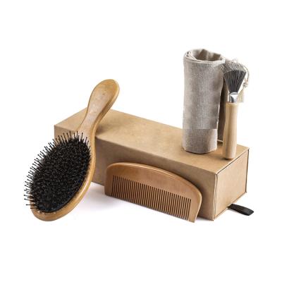 China Amazon Amazon Bamboo Brush Comb OEM Logo Boar Bristle Hair Waterproof Hot Selling Wooden Reading Brush for sale