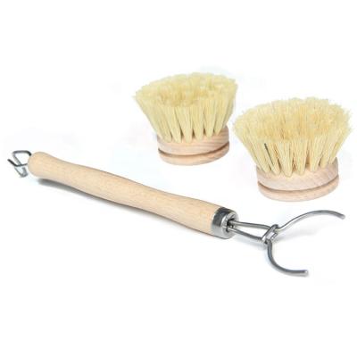 China Sustainable Hot Selling Eco Friendly Natural Wooden Handle Sisal Kitchen Dish Washing Brush For Cleaning for sale