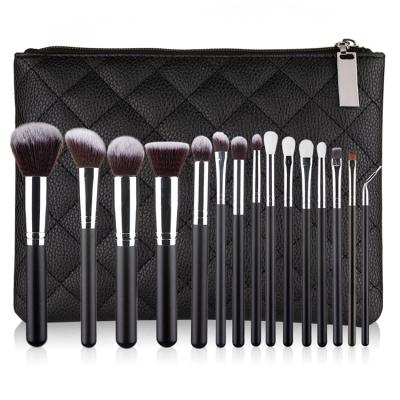 China Professional Nylon Hair Makeup Brush or Handle New Multifunctional DIY Makeup 15 Set Wooden Makeup Brush for sale