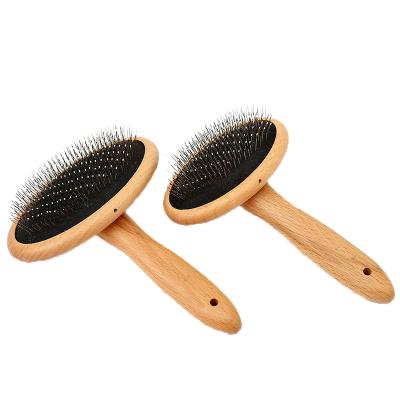 China 100% High Quality Viable Beech Wood Pet Hair Remover Grooming Brush for sale