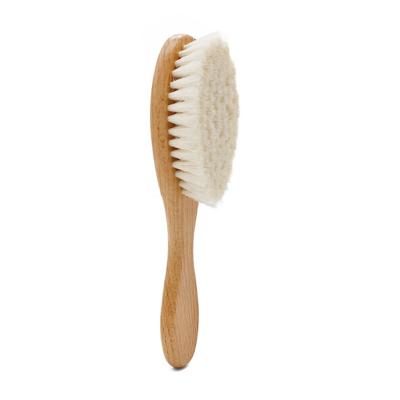 China Good Quality Natural Baby Hair Brush 100% Wooden and Goat Hair Paddle Beech Hair Brush for sale