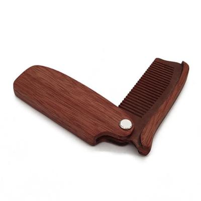 China High Quality Portable Folding Comb Men's Special Shape Wooden Folding Beard Comb for sale