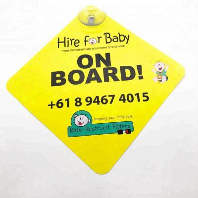 China Shiny Effect Promotional Custom Logo Printed PVC Suction Cup Car Window Sign for sale