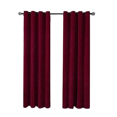 China RRed Lower Light Weight Darkening Velvet Fire Retardant Curtains Panels For Room Or Media Windows For Bedroom for sale