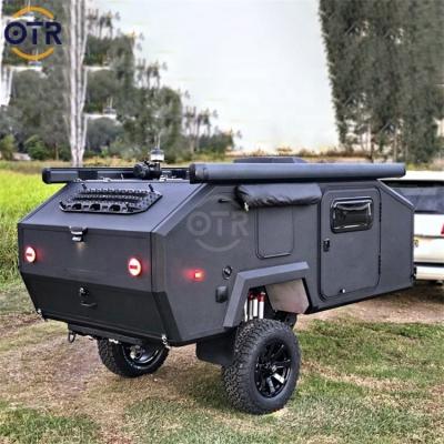 China China Suppliers Aluminum Lightweight Mini Black Camper Trailer With Roof Top Tents for sale